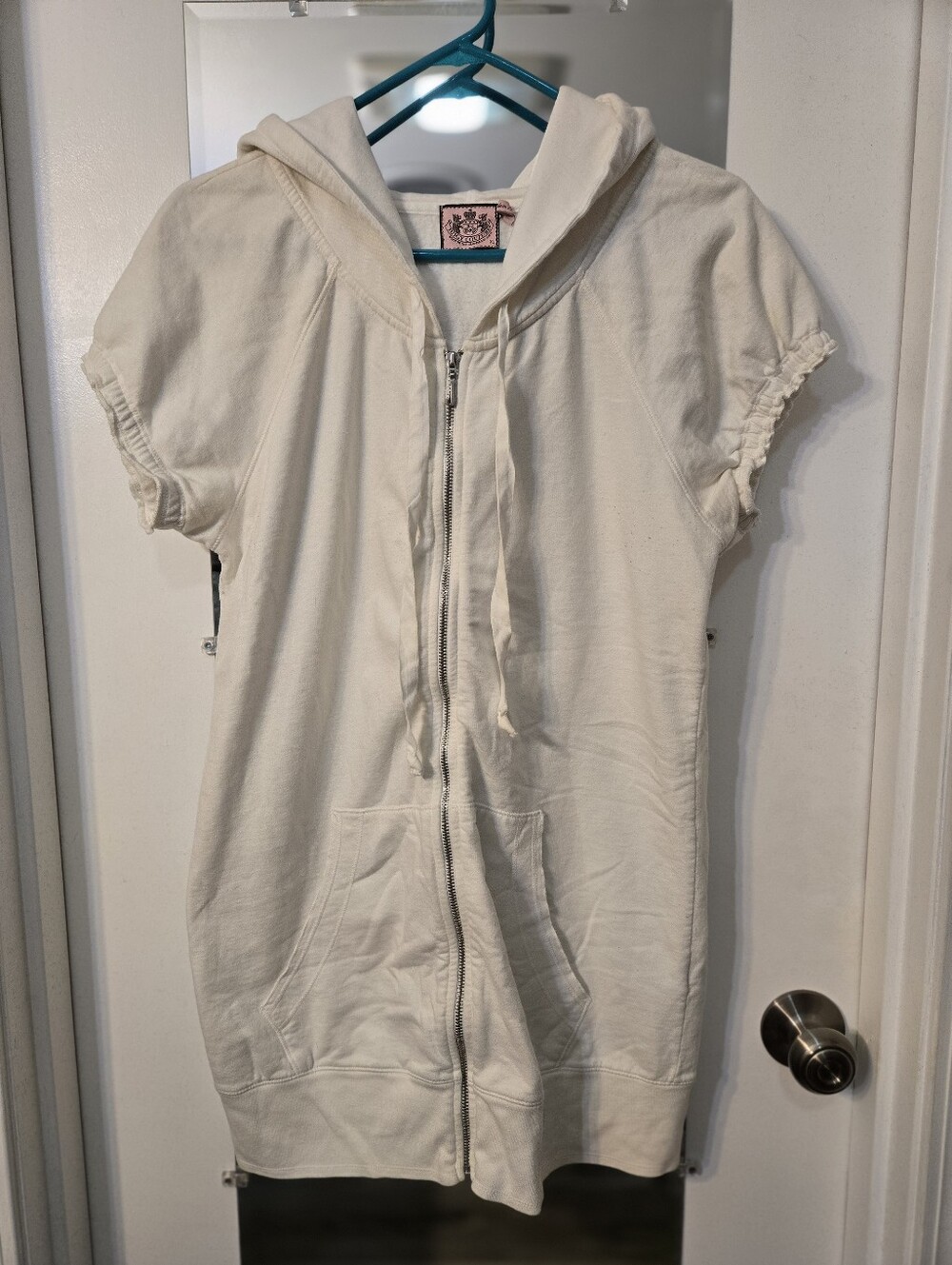 Juicy Couture Cream Hooded Zip-Up Sweatshirt